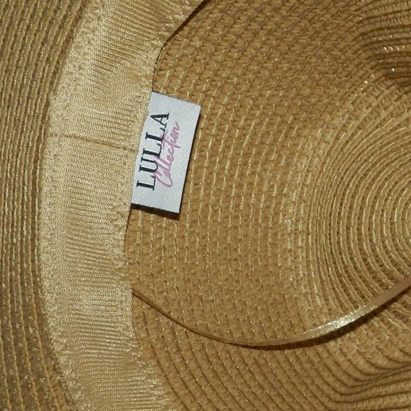 Lulla Collection Wide Brim Woven Straw Hat Beaded Turquoise Band NWT/NEW! - Picture 9 of 14